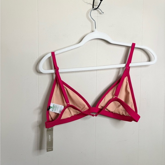 J Crew pink ribbed triangle bikini top size L new - Picture 8 of 8